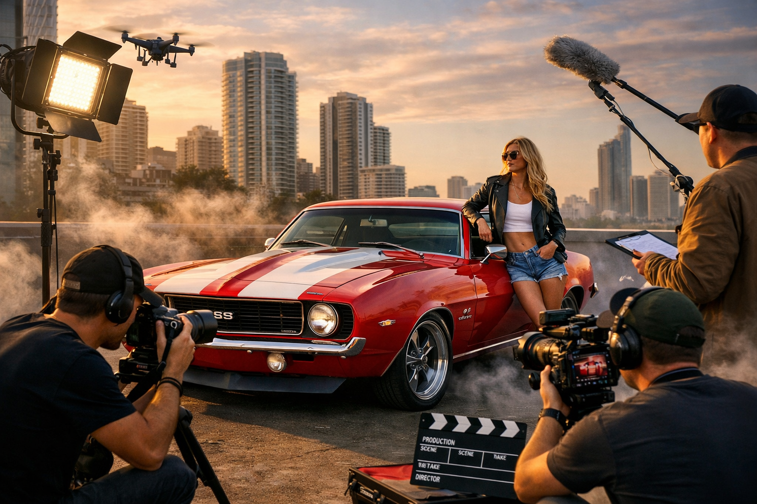 Content shoot Camaro SS hire